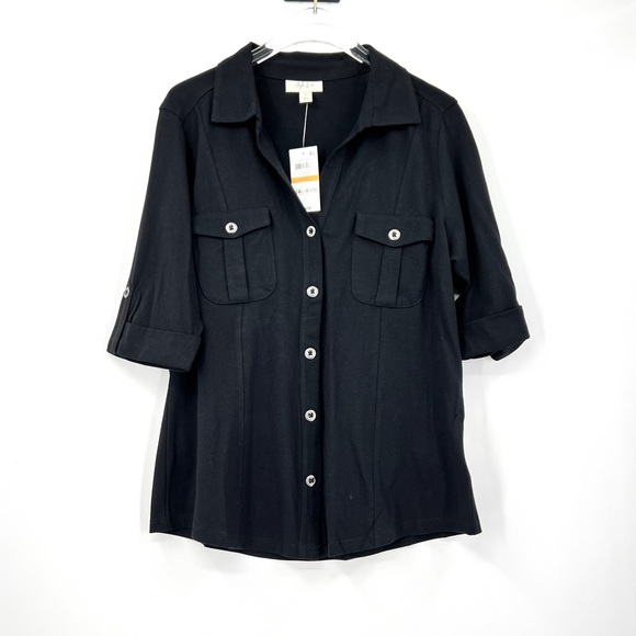 Style & Co Woman's Black Utility Shirt Size Small NWT - Picture 3 of 9